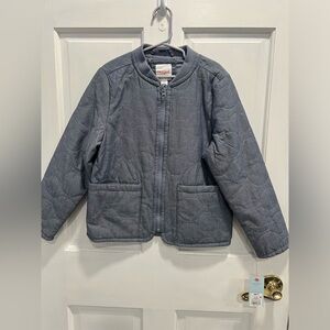 CAT & JACK NWT Blue Quilted Aviation Full Zip Up Jacket Size 6/7 Boys BRAND NEW